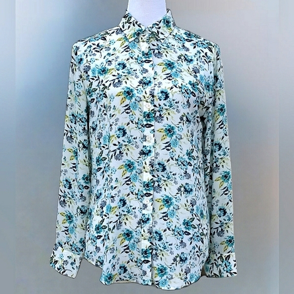 Banana Republic Spring Serenade Airy Floral Blouse Fresh & Feminine Sz Small - Picture 1 of 6